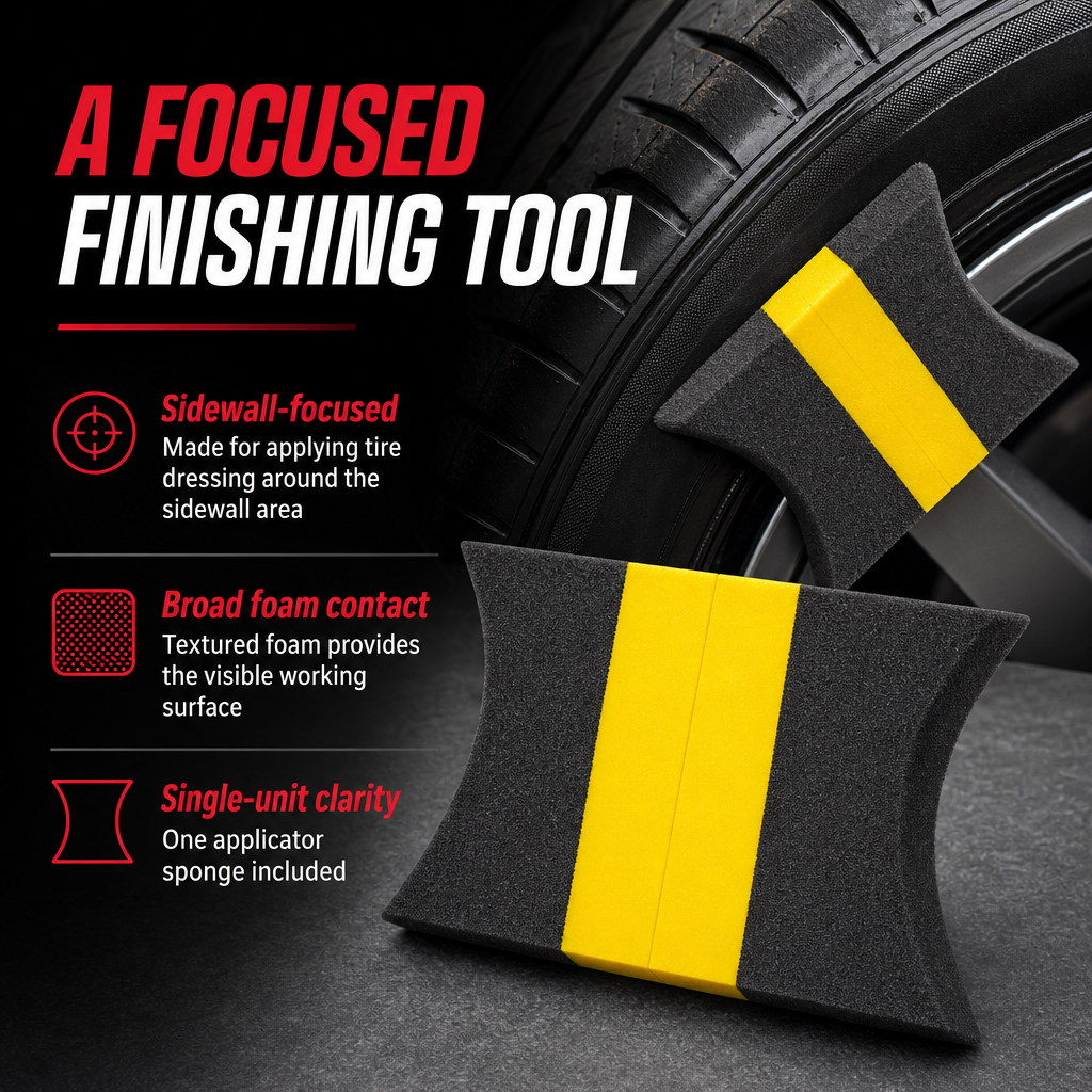 144 Pieces Tire Dressing Applicator Sponge, Foam Car Care Tool for Tire Sidewalls, 1 Piece, 18 x 14 x 6 cm