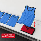48 Pieces Mesh Sports Training Bib Vests, Small Size, Blue, 12-Piece Pack