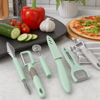 120 Pieces 5-Piece Kitchen Tool Set, Mint and Black Utensils with Vegetable Peeler, Pizza Cutter and Bottle Opener
