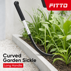 96 Pieces Curved Garden Sickle with Long Handle, 50 cm, Black, 1 Piece