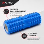 96 Pieces Textured Yoga Roller, 33 cm, Blue, Cylindrical Surface for Yoga and Stretching Routines