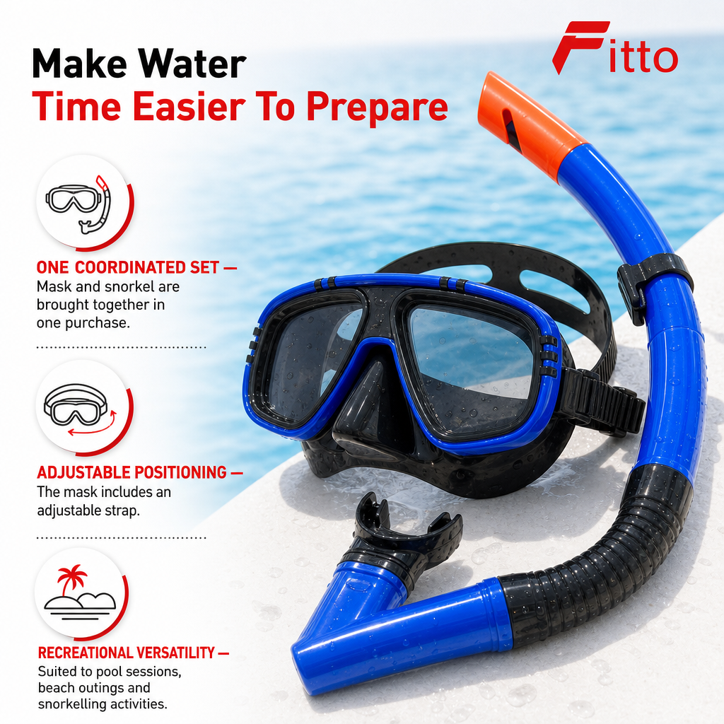 72 Pieces Swimming Mask and Snorkel Set, Blue, Adjustable Strap, 1 Set