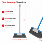 96 Pieces Angle Broom with Iron Handle, 120 cm, Assorted Colour