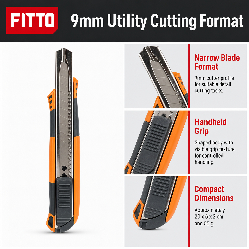 120 Pieces Utility Knives, 9mm Blade Cutter with Grey and Orange Handle, 20 cm