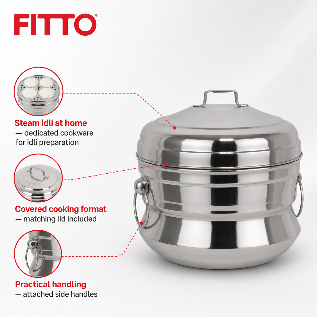 48 Pieces Stainless Steel Idli Steamer Small Round Cookwares for Steamed Idli Preparation