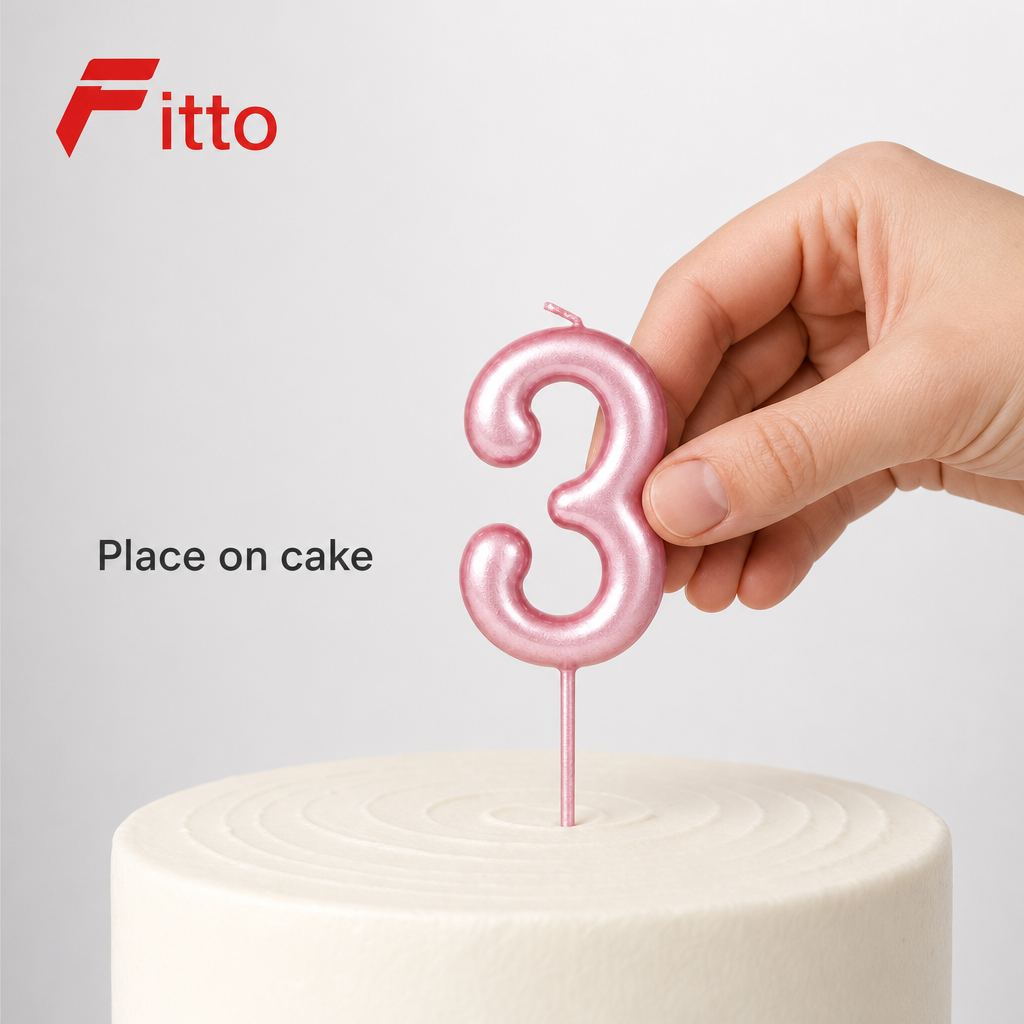 240 Pieces Number 3 Happy Birthday Cake Candle, 6 cm, Single Party Decoration