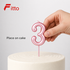 240 Pieces Number 3 Happy Birthday Cake Candle, 6 cm, Single Party Decoration