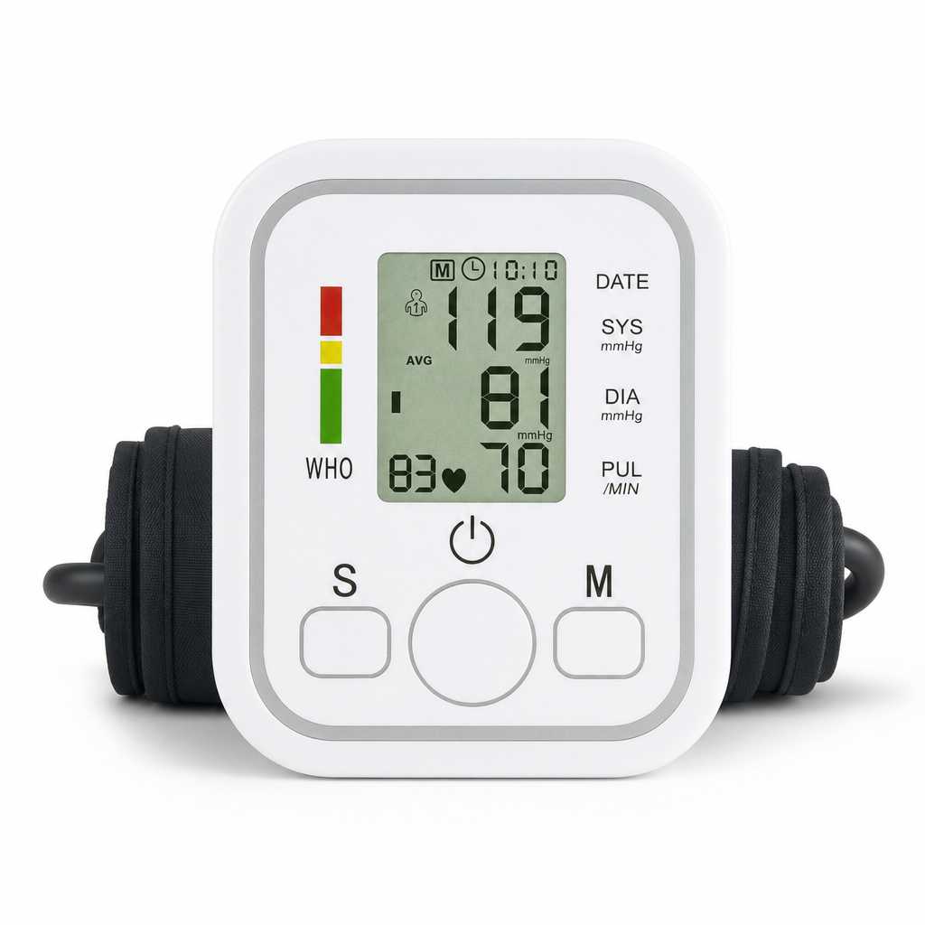 96 Pieces Automatic Digital Blood Pressure Monitors with Arm Cuff and LCD Display, White, 1 Piece
