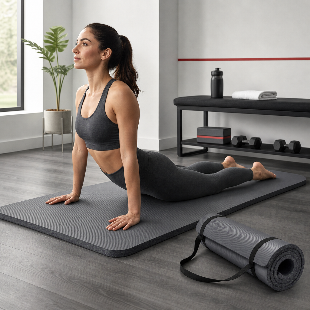 72 Pieces Yoga Mat 10mm Grey with Carry Strap, Single Exercise Mats for Yoga, Stretching and Floor Workouts