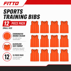 48 Pieces Sports Training Bibs Vests, Small Size, Orange, 12-Piece Pack