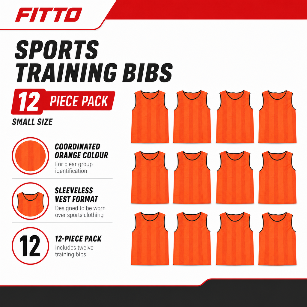 48 Pieces Sports Training Bibs Vests, Small Size, Orange, 12-Piece Pack