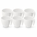 60 Pieces Ceramic Coffee Cups with Curved Handles, White, 6 Pieces