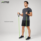 96 Pieces Resistance Bands with Handles, Medium Green Toning Tube for Home Exercise