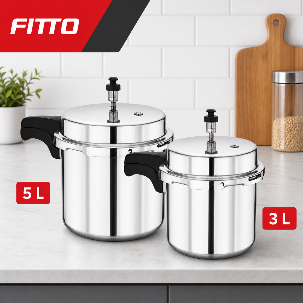48 Pieces Aluminium Pressure Cooker Combo, 3 L + 5 L, Two-Size Cookwares Set