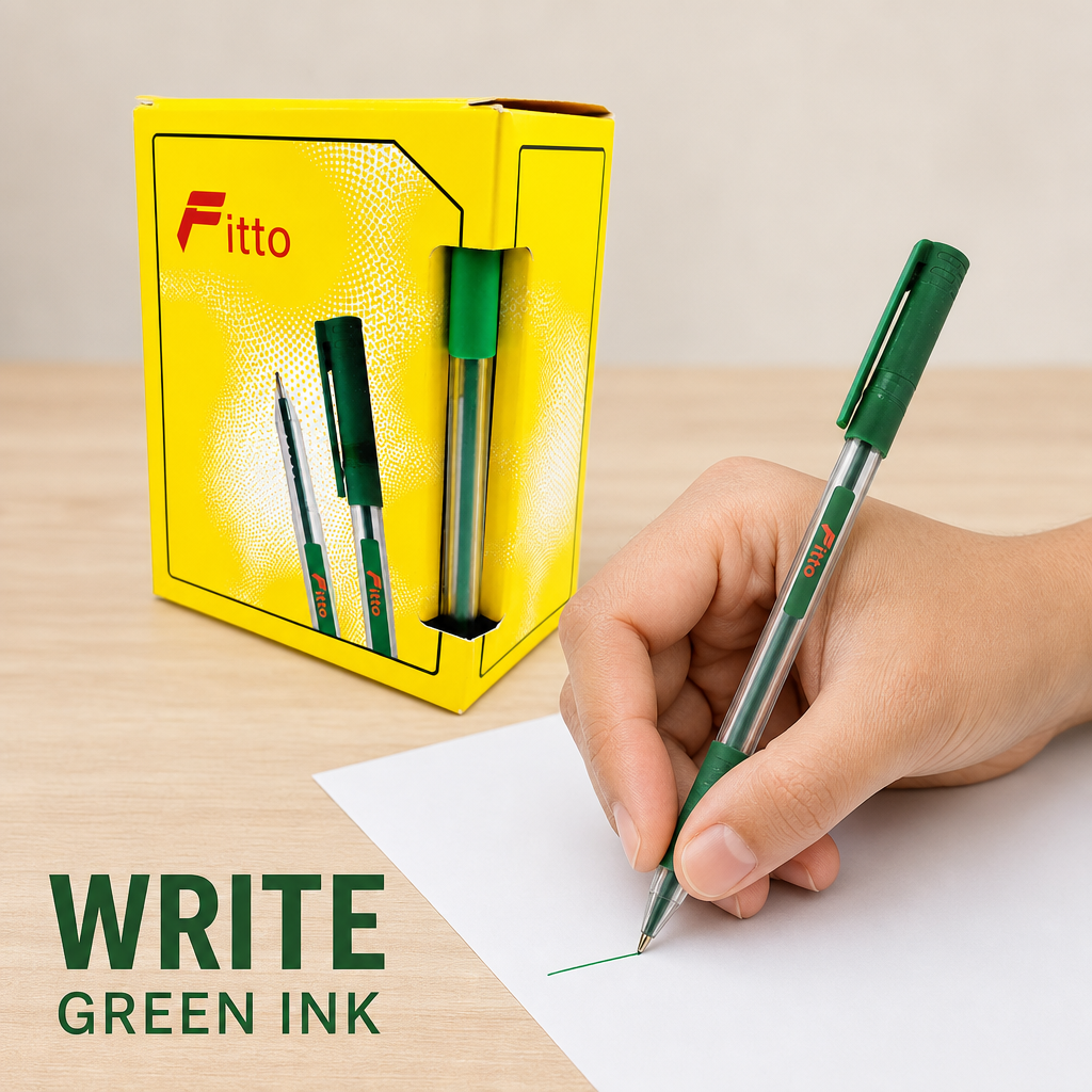 72 Pieces Green Ink Ball Pens, 50 Pack