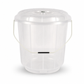 96 Pieces Transparent Plastic Bucket with Lid and Carry Handle, 25 Litre