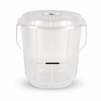 96 Pieces Transparent Plastic Bucket with Lid and Carry Handle, 25 Litre