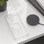 96 Pieces Crystal Clear Magnetic Phone Cases with Ring for Wireless Charging and Raised Camera Protection for S26 Ultra