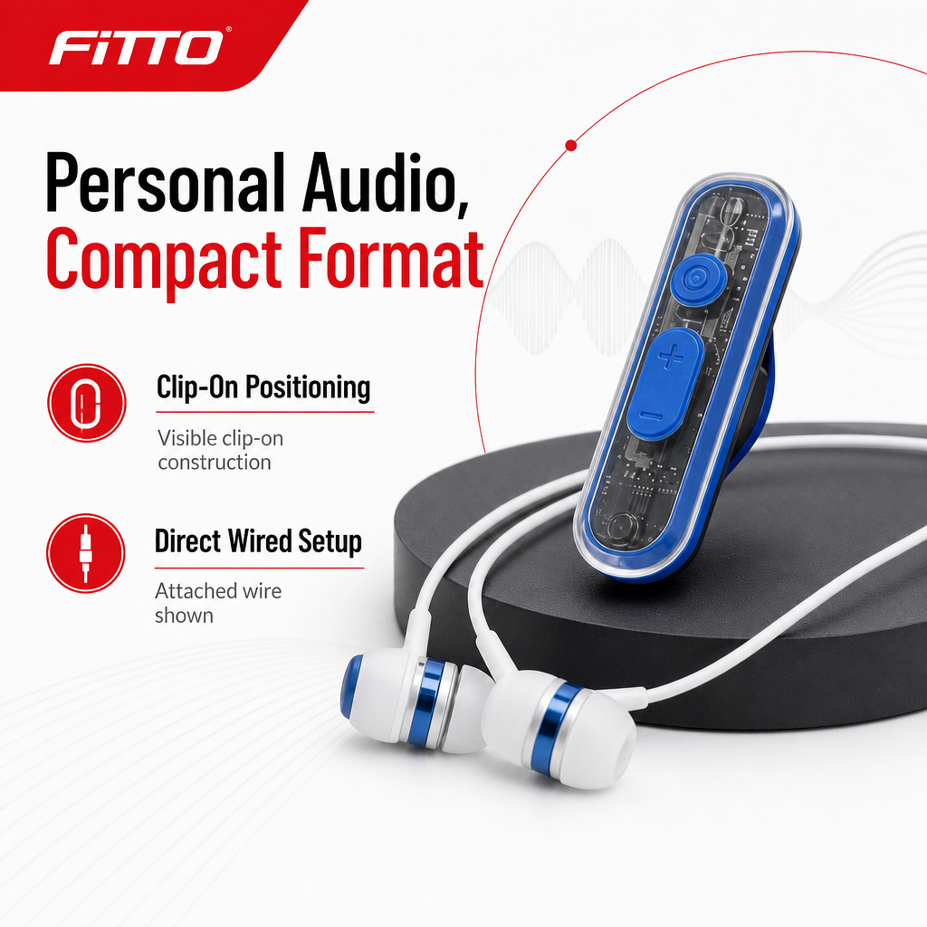 96 Pieces Wired Clip-On Earphones with In-Ear Design, Blue, Single Unit