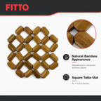 240 Pieces Bamboo Square Lattice Table Mats, Natural Brown, 16 × 16 cm, 1 Piece