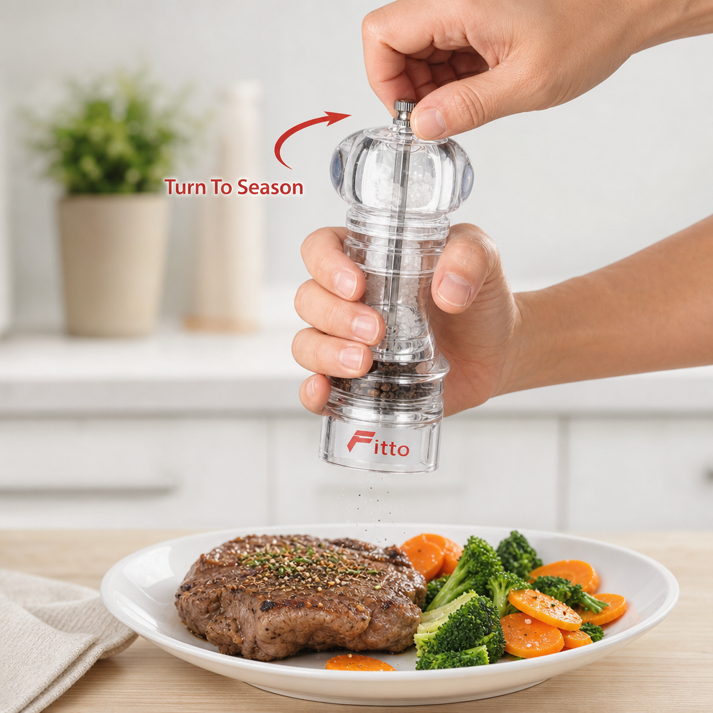 96 Pieces Manual Salt and Pepper Grinder, Clear and Silver, Single Table Seasoning Mill, 1 Piece
