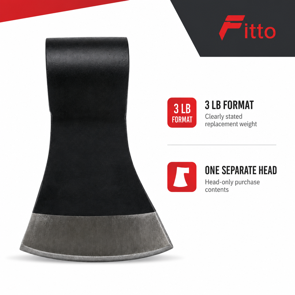 96 Pieces Replacement Axe Heads, 3 lb (1.36 kg), Black Steel, 1 Piece