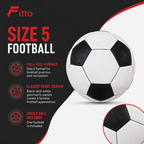 72 Pieces Football Size 5, Black and White Classic Panel Design, Single Ball