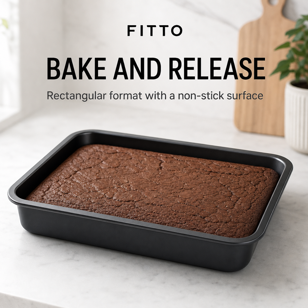 96 Pieces Non-Stick Cake Mold Carbon Steel Rectangular Baking Pan Black 42 x 29 x 5.2 cm 1 Piece