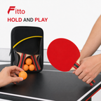 96 Pieces Table Tennis Racket Set with Balls, Red and Black