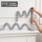 96 Pieces Silver Tinsel Decoration, 12 cm x 12 m, 2 Pieces