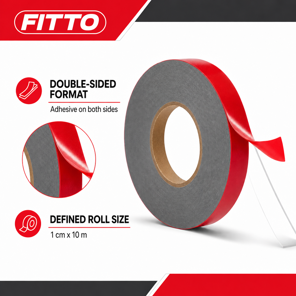 120 Pieces Grey Double-Sided Mounting Tape with Red Release Film, 1 cm x 10 m