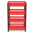 72 Pieces 4-Tier Plastic Storage Basket Rack, Red, 40 x 30 x 22 cm
