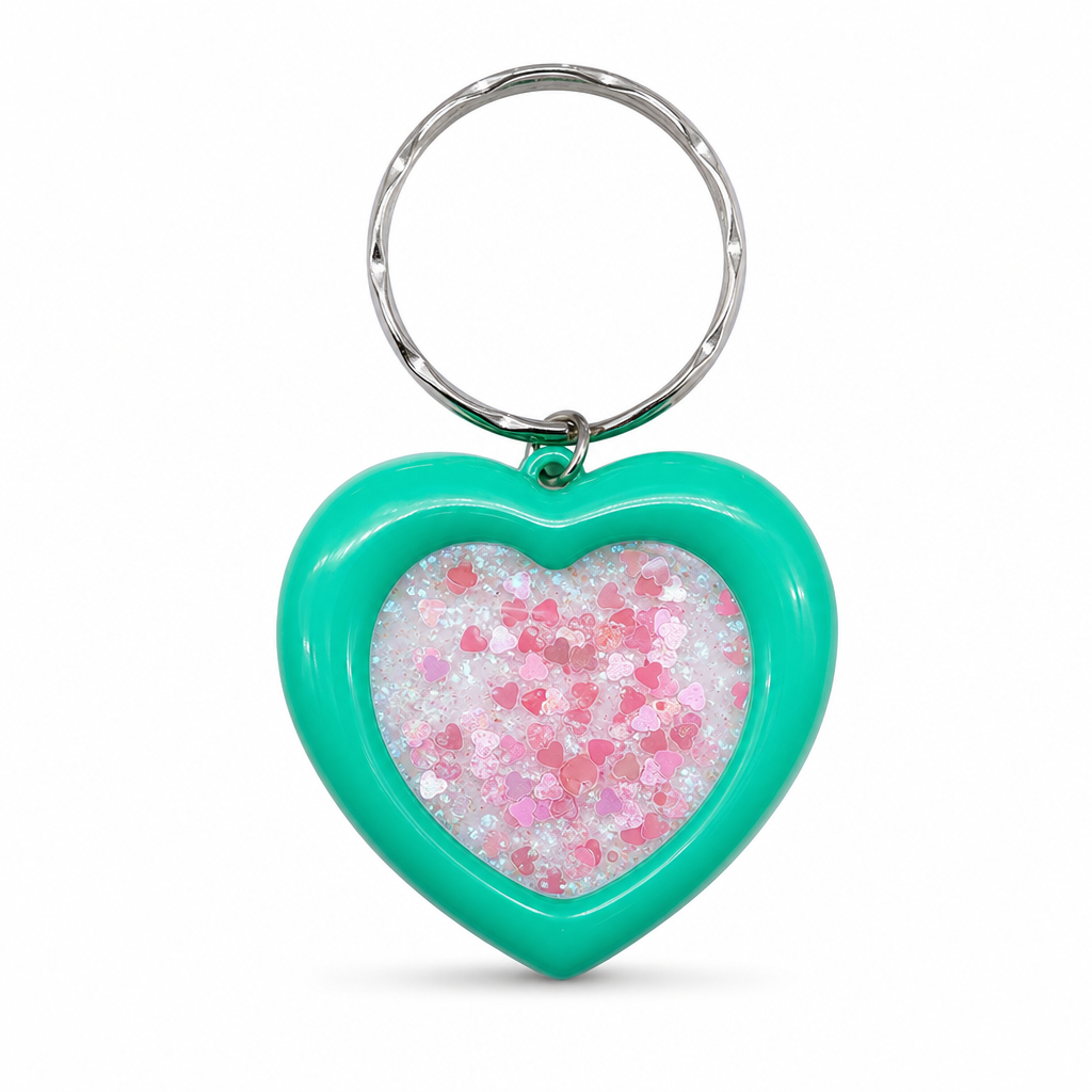 240 Pieces Green Heart Keychains, Metal Ring and Decorative Pendant, 1 Piece