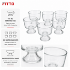 96 Pieces Glass Tea Cups Set, 145 ml Clear Drinkwares, 6 Pieces