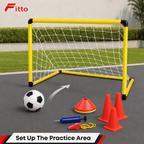 48 Pieces Football Goal Sets, 120 x 80 x 80 cm, with Ball, Pump and Cones