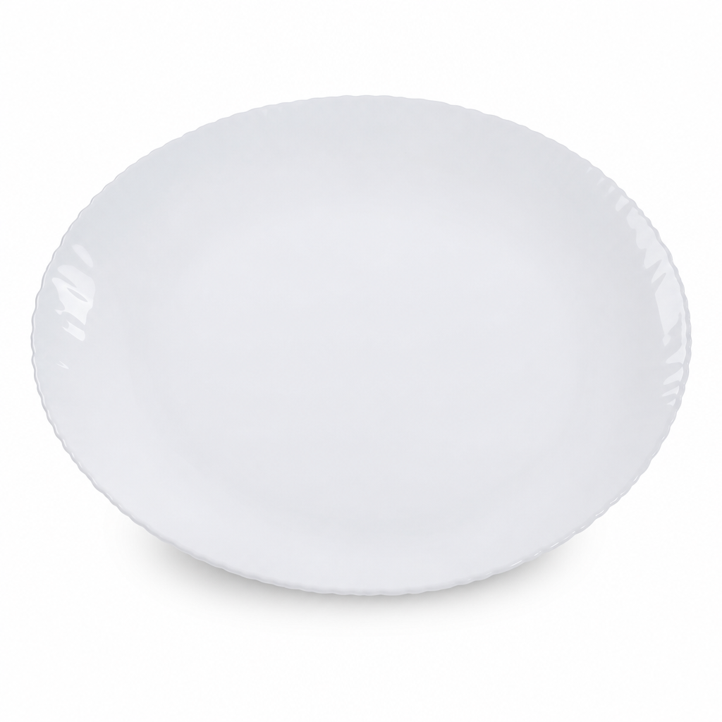 96 Pieces Opal Glass Serving Plate, 12 Inch Round Tablewares for Dining and Presentation