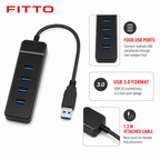 120 Pieces USB 3.0 Hub with 4 USB Ports and 1.2 m Cable