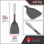 96 Pieces Nylon Turner, Solid Dark Gray Cooking Spatula, 33 cm