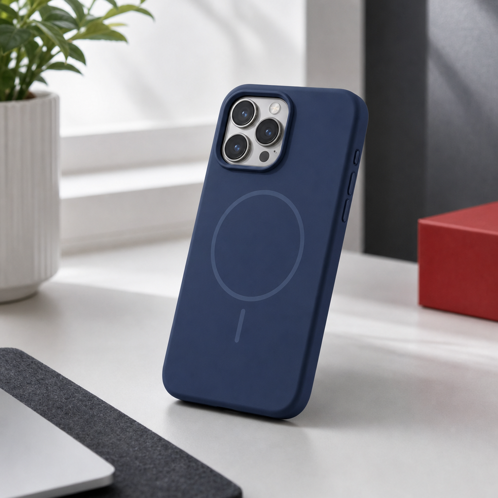 120 Pieces Silicone Magnetic Phone Cases with Raised Camera Protection for iPhone 13 Pro Max, Navy Blue