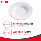 96 Pieces Soup Plate, White, 9.5 Inch, Single Tablewares Dish