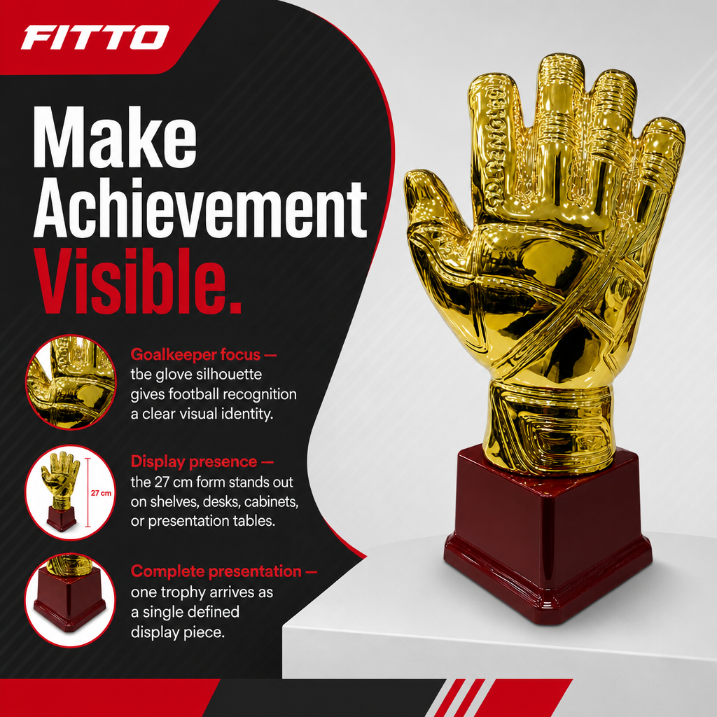 72 Pieces Goalkeeper Glove Trophy, Gold Decorative Award, 27 cm