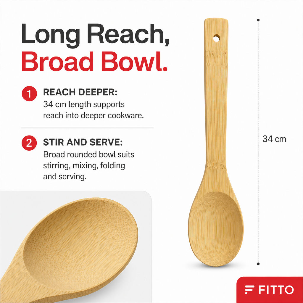 240 Pieces Wooden Basting Spoon 34 cm, Natural Wood Cooking Utensils, 1 Piece