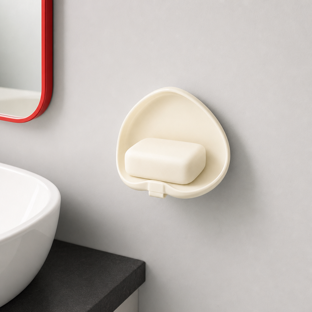 144 Pieces Adhesive Wall-Mounted Soap Holder, Heart-Shaped Off-White Soap Boxes, 1 Piece