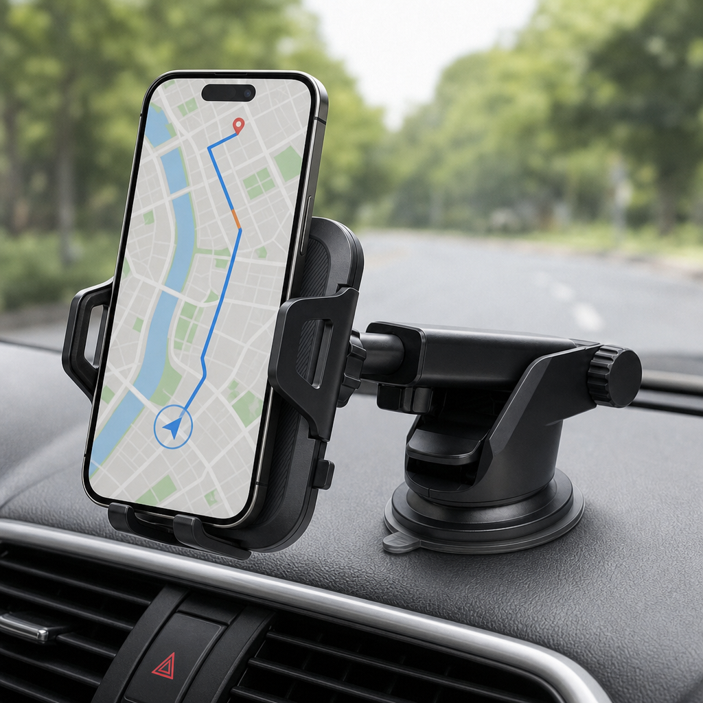 96 Pieces 360° Car Phone Holder with Telescopic Suction Mount, Adjustable Rotating Cradle, Black