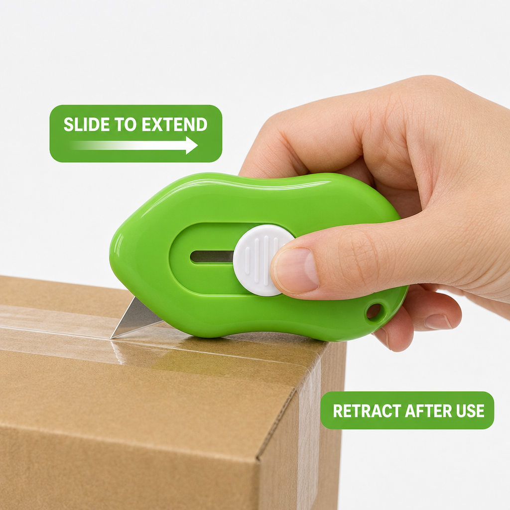 96 Pieces Mini Retractable Utility Cutter, Green and White, 9 cm, 1 Piece