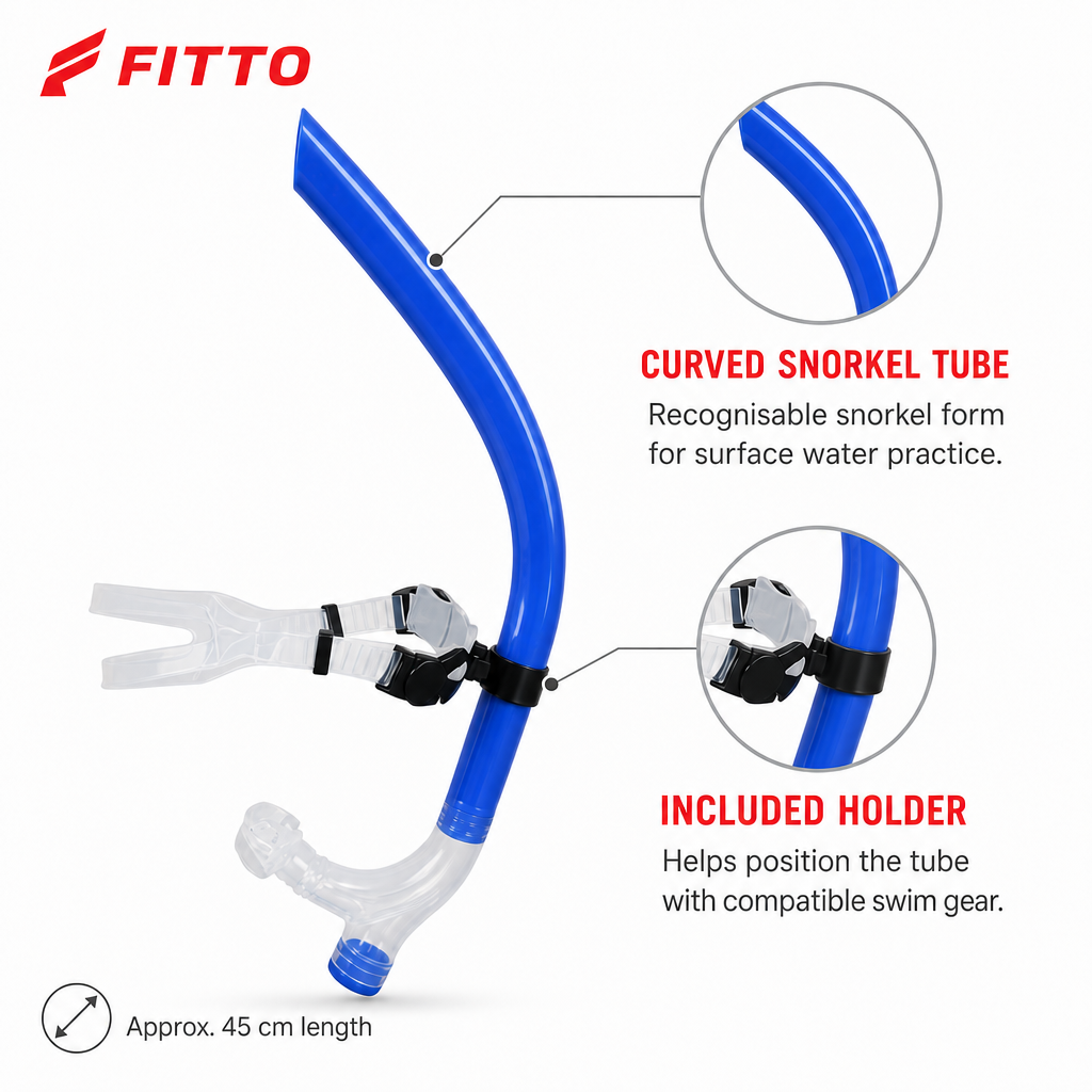 72 Pieces Swimming Snorkel with Holder, Blue, 45 cm