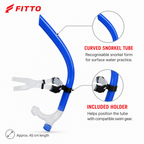 72 Pieces Swimming Snorkel with Holder, Blue, 45 cm