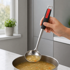 120 Pieces Black and Red Stainless Steel Soup Ladle, 34 x 9 cm, 1 Piece