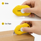 96 Pieces Mini Retractable Utility Cutter, 9 cm, Yellow and White, 1 Piece
