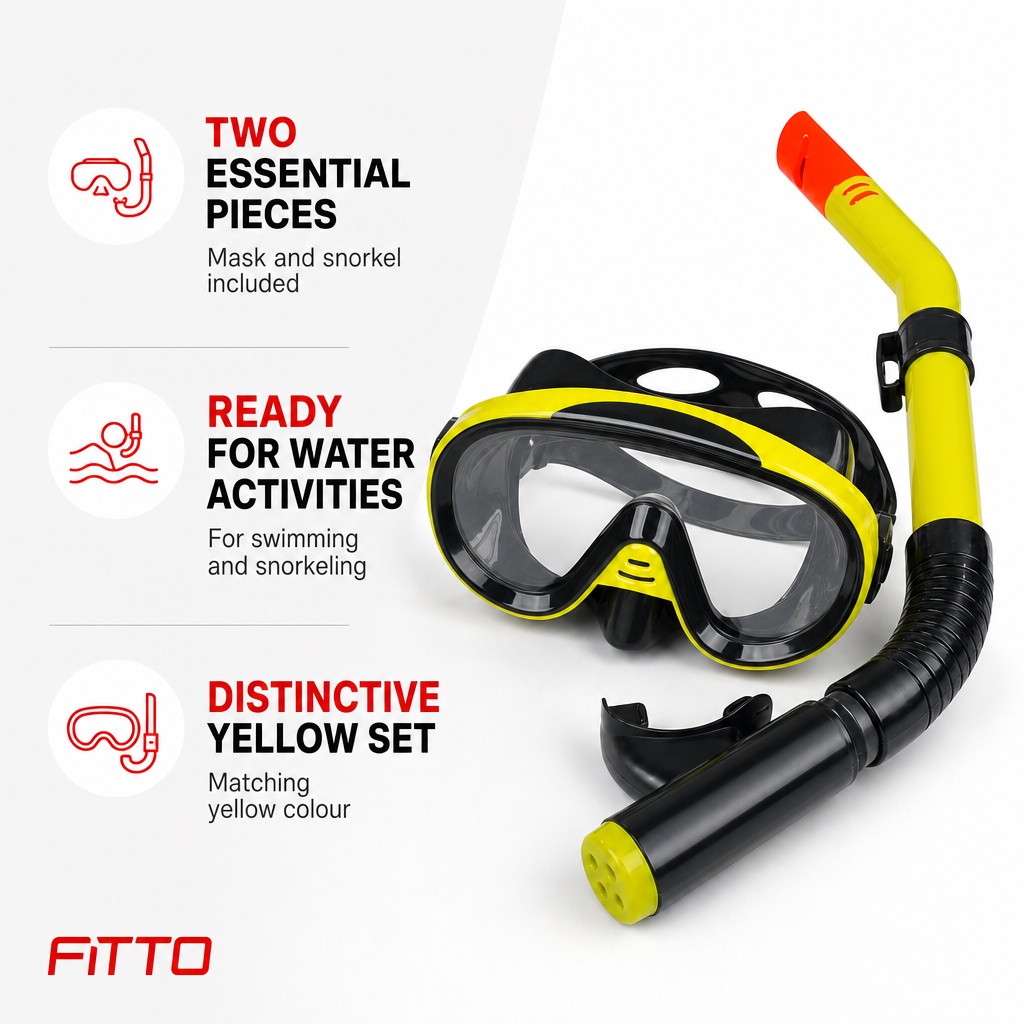 72 Pieces Swimming Mask and Snorkel Set, Yellow